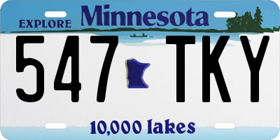 MN license plate 547TKY