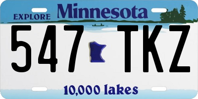 MN license plate 547TKZ