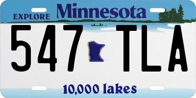 MN license plate 547TLA