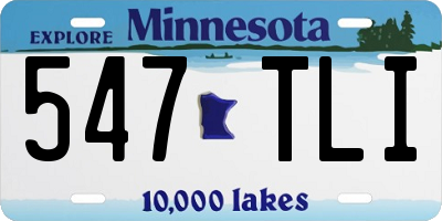 MN license plate 547TLI