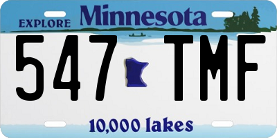MN license plate 547TMF