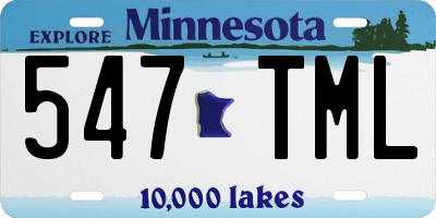MN license plate 547TML