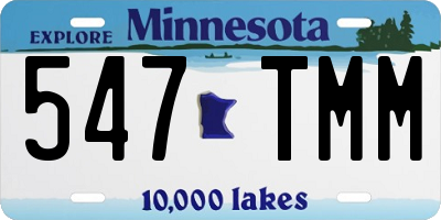 MN license plate 547TMM