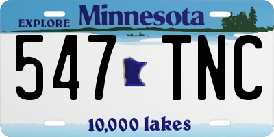 MN license plate 547TNC