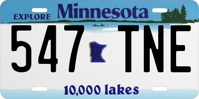 MN license plate 547TNE