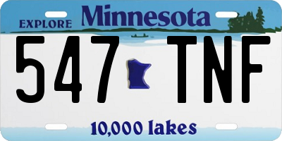 MN license plate 547TNF