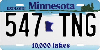 MN license plate 547TNG