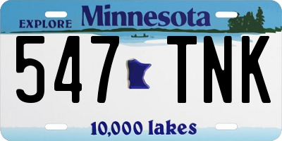 MN license plate 547TNK