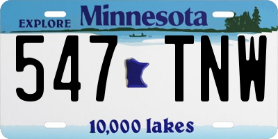 MN license plate 547TNW