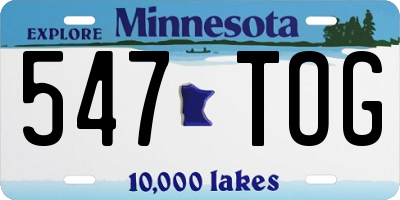 MN license plate 547TOG