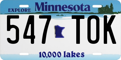 MN license plate 547TOK