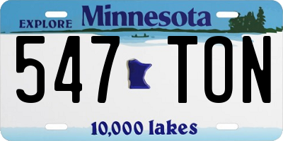 MN license plate 547TON