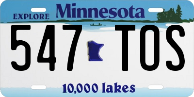 MN license plate 547TOS