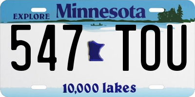 MN license plate 547TOU