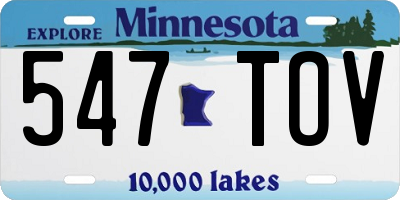 MN license plate 547TOV