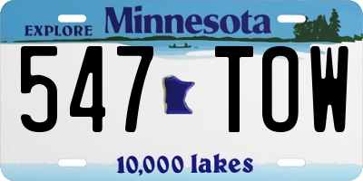 MN license plate 547TOW