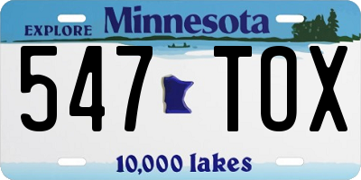 MN license plate 547TOX