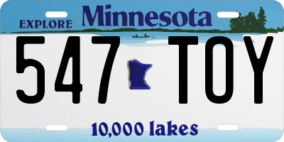 MN license plate 547TOY