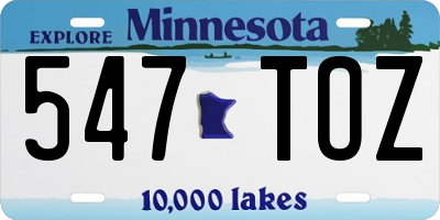 MN license plate 547TOZ