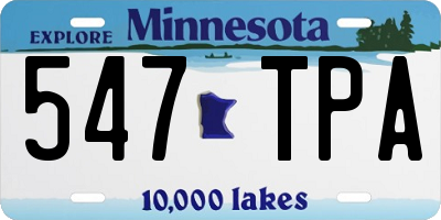 MN license plate 547TPA