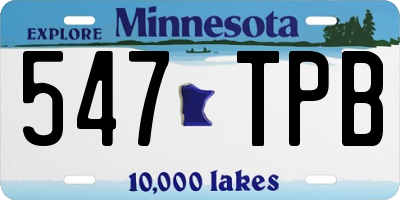 MN license plate 547TPB