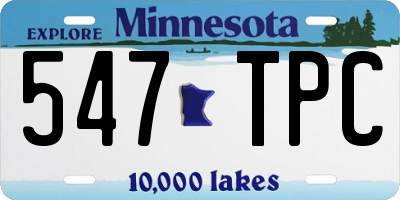 MN license plate 547TPC
