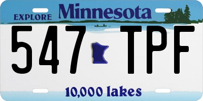 MN license plate 547TPF