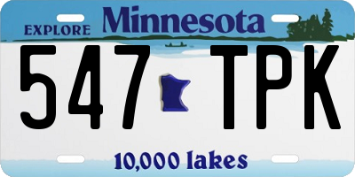 MN license plate 547TPK