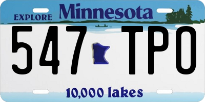 MN license plate 547TPO