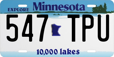 MN license plate 547TPU