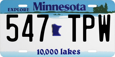MN license plate 547TPW