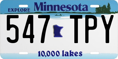 MN license plate 547TPY