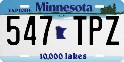 MN license plate 547TPZ