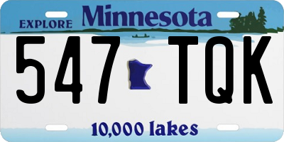 MN license plate 547TQK
