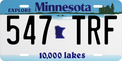 MN license plate 547TRF