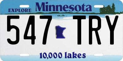 MN license plate 547TRY