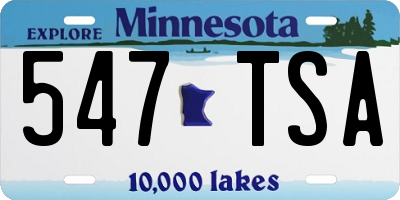 MN license plate 547TSA