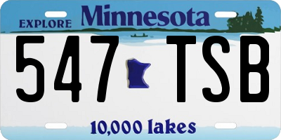 MN license plate 547TSB