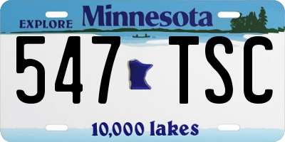 MN license plate 547TSC