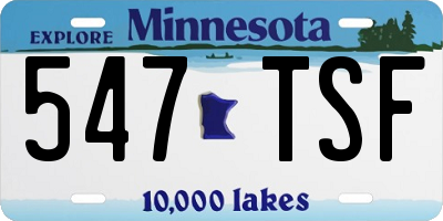 MN license plate 547TSF