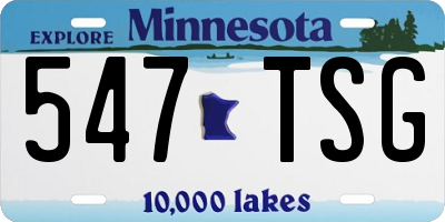 MN license plate 547TSG