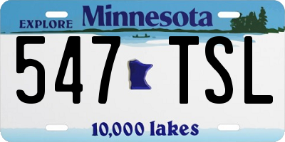 MN license plate 547TSL