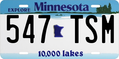 MN license plate 547TSM