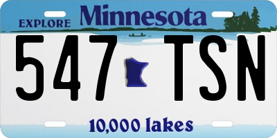 MN license plate 547TSN