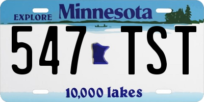 MN license plate 547TST