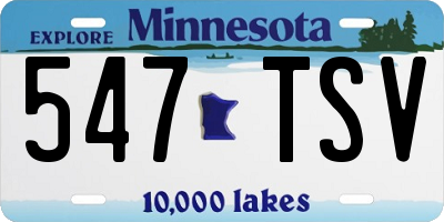 MN license plate 547TSV