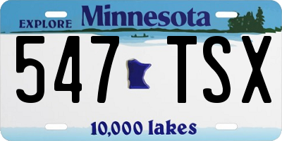 MN license plate 547TSX