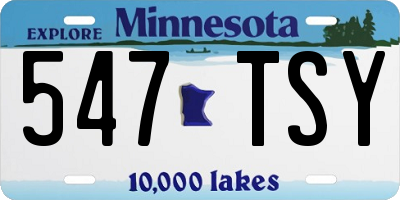 MN license plate 547TSY