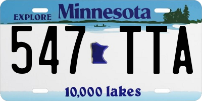 MN license plate 547TTA