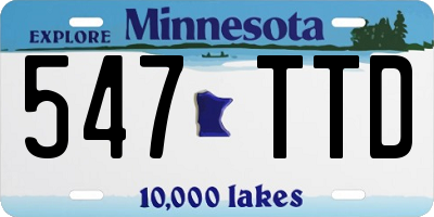 MN license plate 547TTD